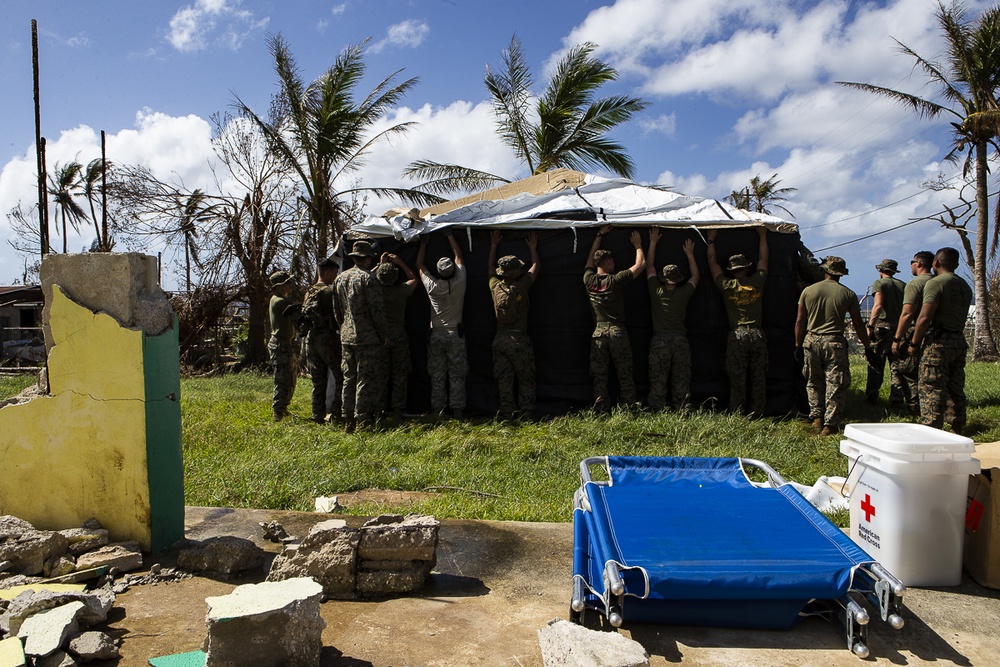 31st MEU, CLB-31 provide muscle for FEMA tent distribution on Tinian