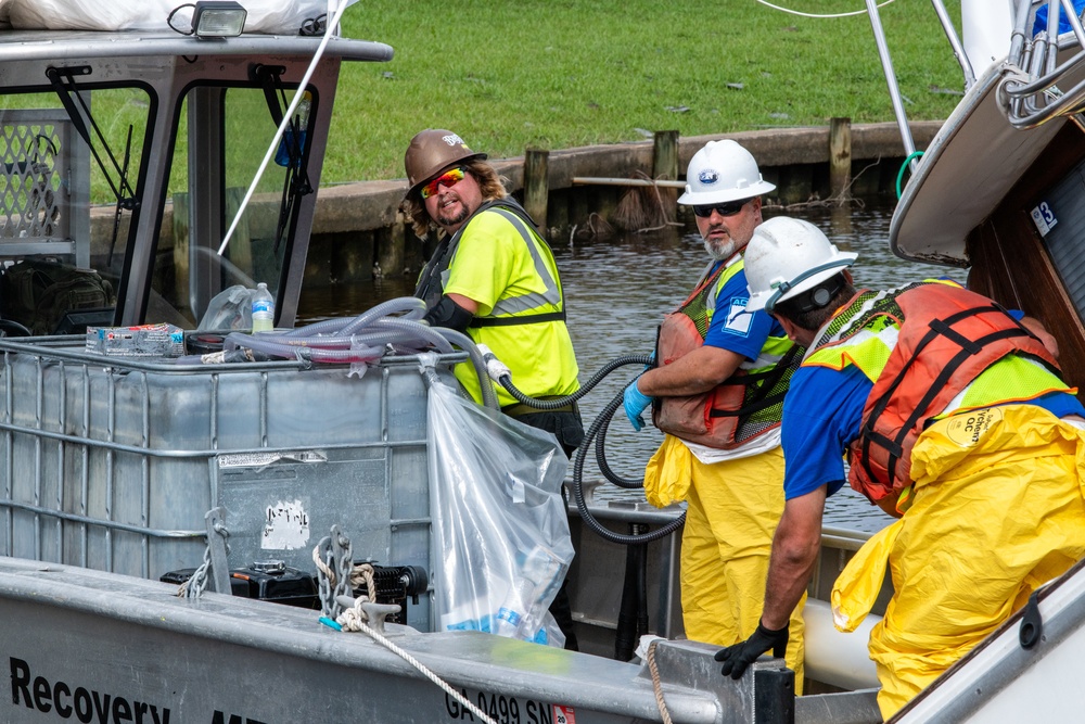 U.S. Coast Guard Begins Process Of Removing Damaged Boats