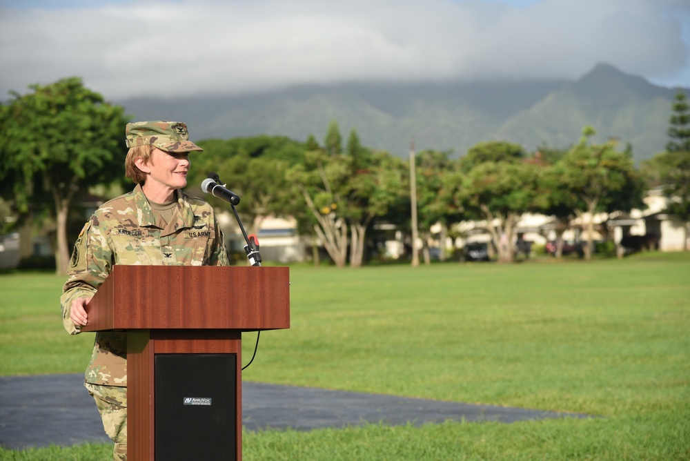 TAMC commander provides remarks during the opening ceremony for Pacific Regional Trials 2018