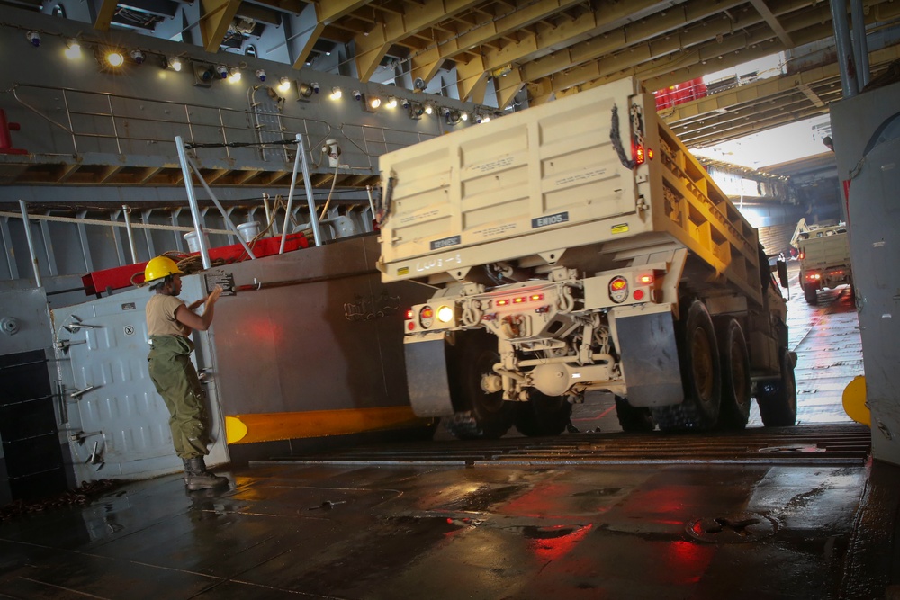 U.S.S Ashland Offloading for Saipan