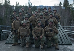 2nd Light Armored Reconnaissance and Norwegian Soldiers Cross Bridge Built by 8th Engineer Support Battalion