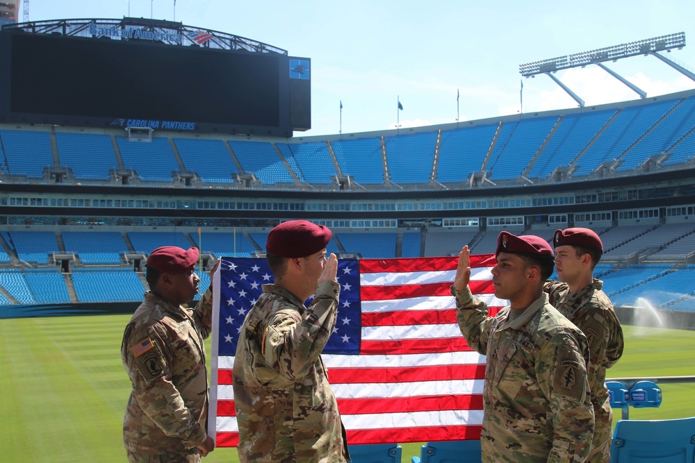 3rd Group Soldiers reenlist at Panthers’ Stadium