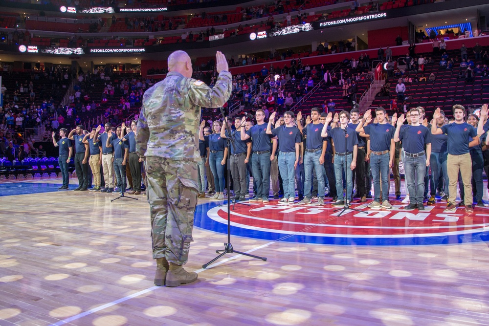 Navy Recruiting District Michigan at Detroit Pistons Hoops For Troops Event