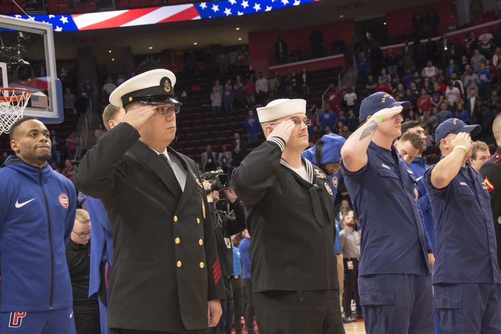 Navy Recruiting District Michigan at Detroit Pistons Hoops For Troops Event