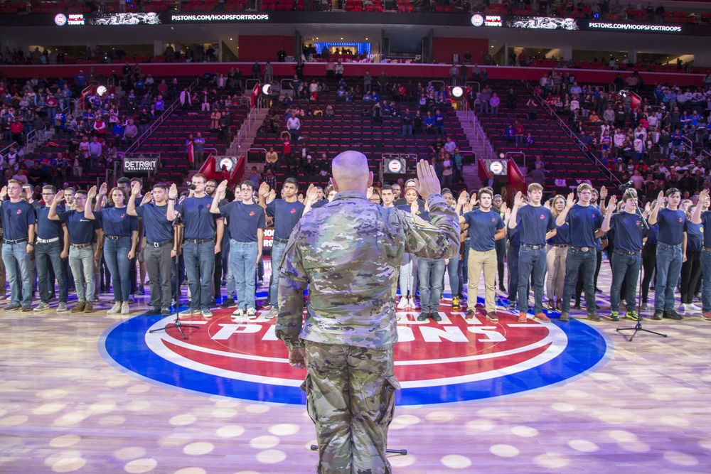 Navy Recruiting District Michigan at Detroit Pistons Hoops For Troops Event