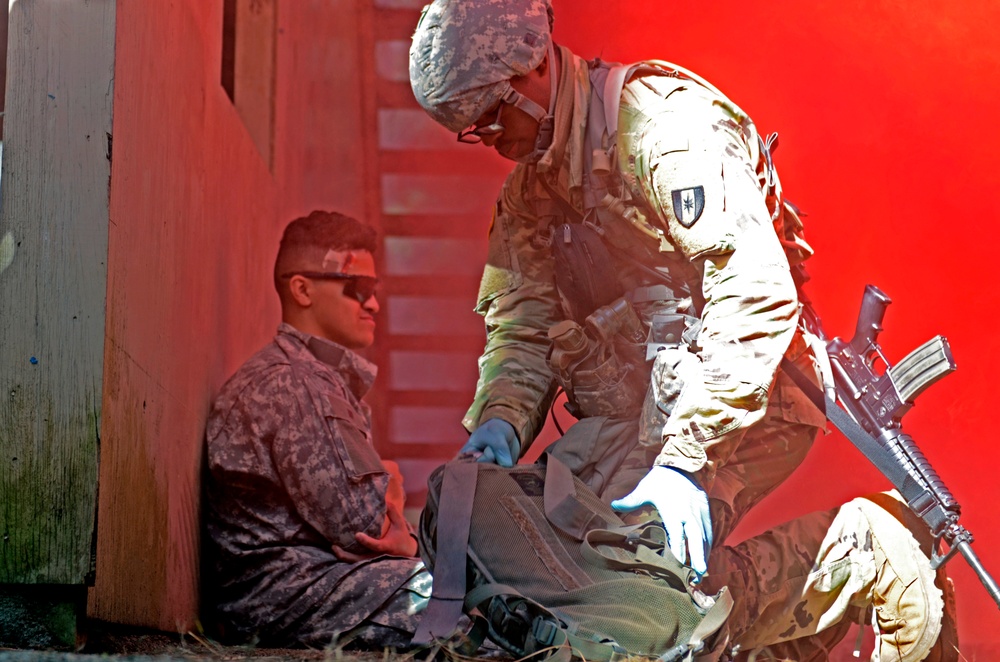 U.S. Army Soldiers take the Expert Field Medical Badge Qualification Exam