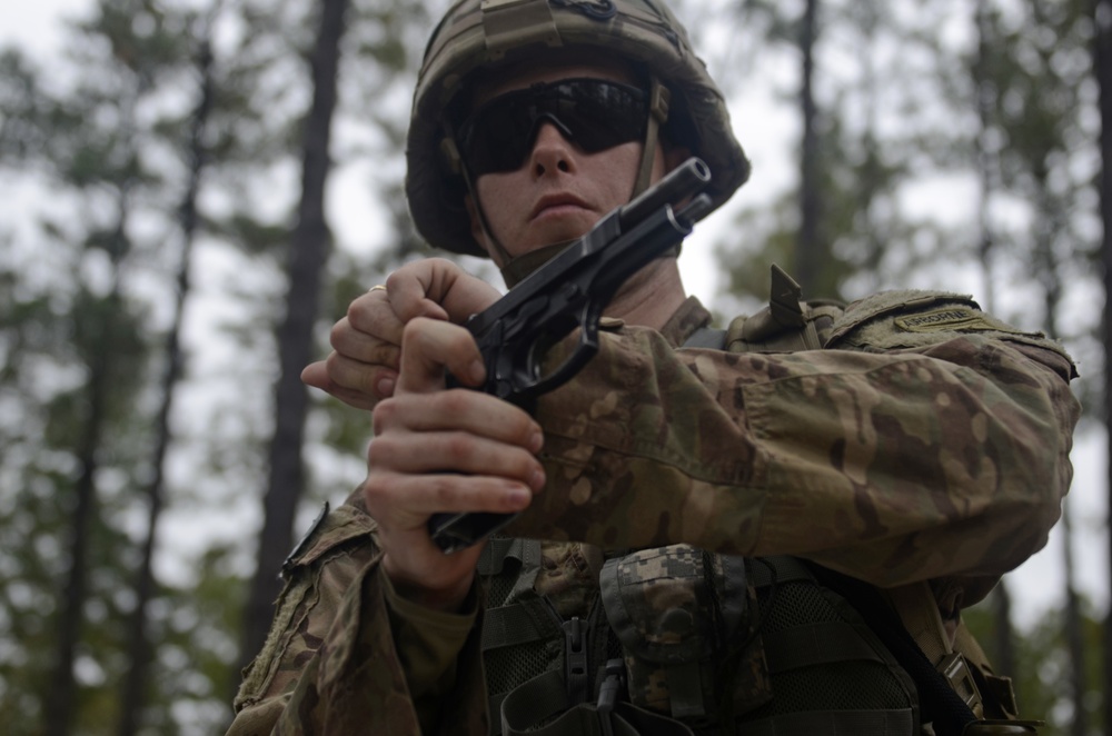 U.S. Army Soldiers take the Expert Field Medical Badge Qualification Exam