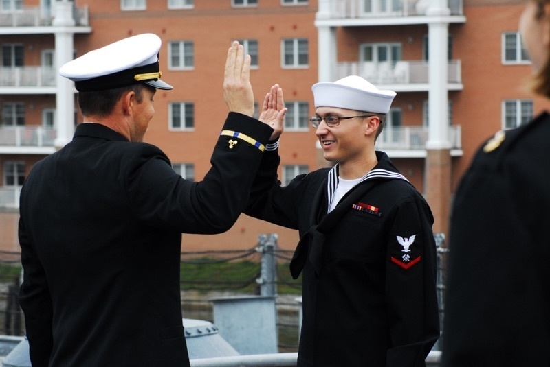 Naval Museum hosts a re-enlistment ceremony