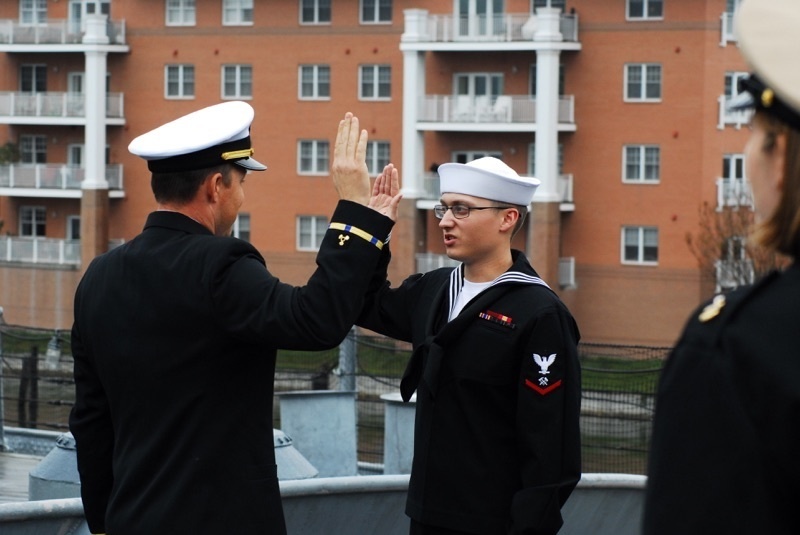 Naval Museum hosts a re-enlistment ceremony