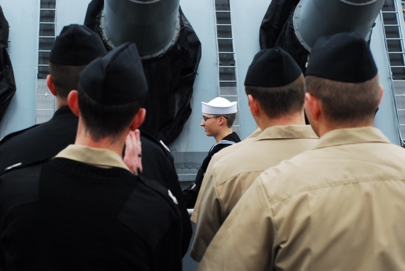 Naval Museum hosts a re-enlistment ceremony