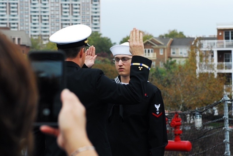 Naval Museum hosts a re-enlistment ceremony