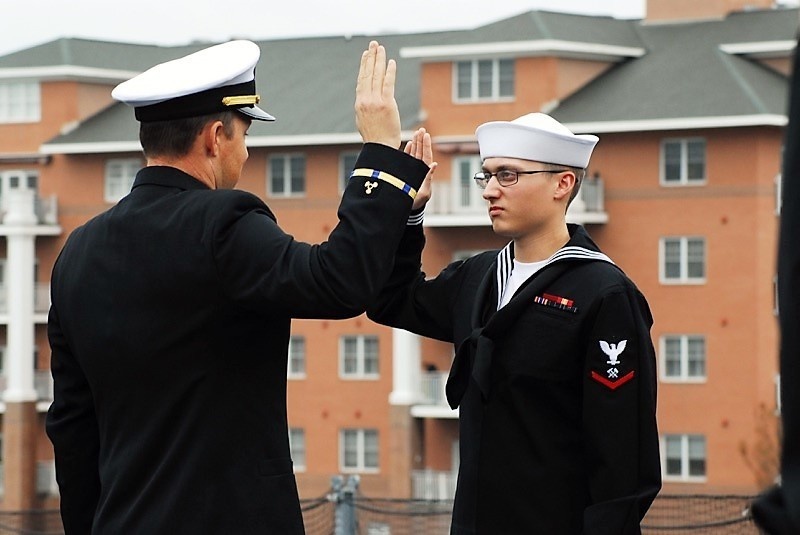 Naval Museum hosts a re-enlistment ceremony