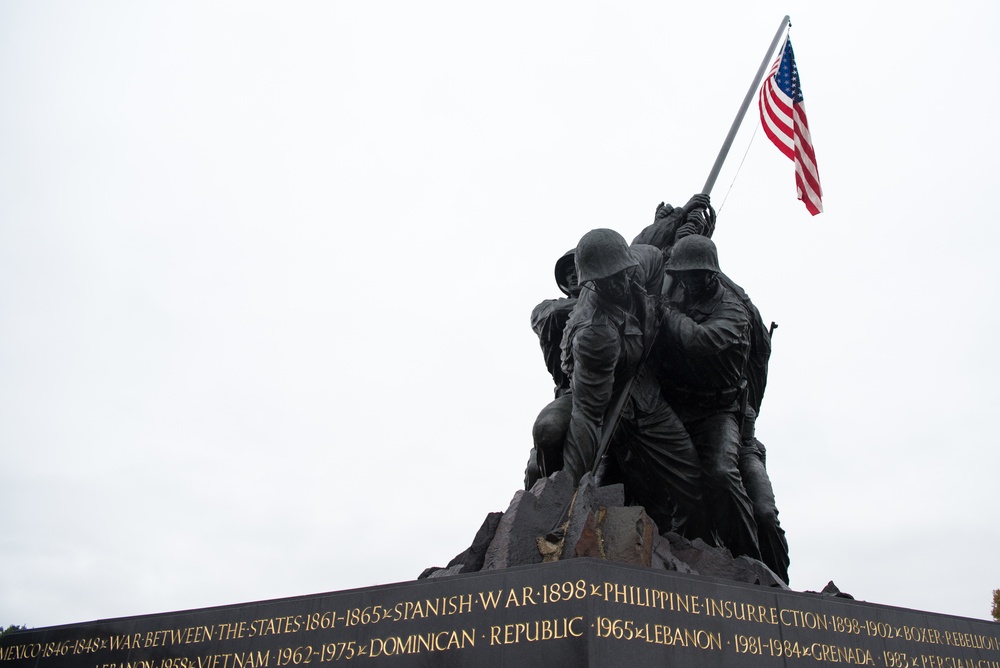 USMC wreath laying in honor of the 243rd Marine Corps Birthday