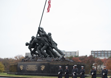 USMC wreath laying in honor of the 243rd Marine Corps Birthday