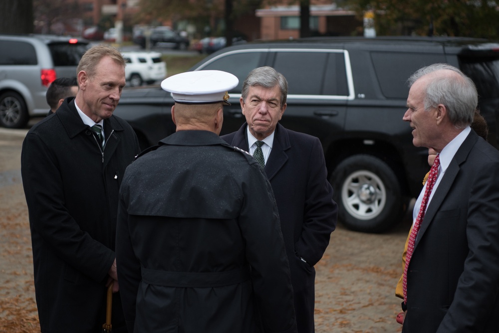 USMC wreath laying in honor of the 243rd Marine Corps Birthday