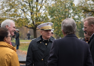 USMC wreath laying in honor of the 243rd Marine Corps Birthday