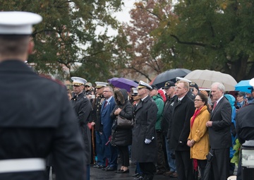 USMC wreath laying in honor of the 243rd Marine Corps Birthday