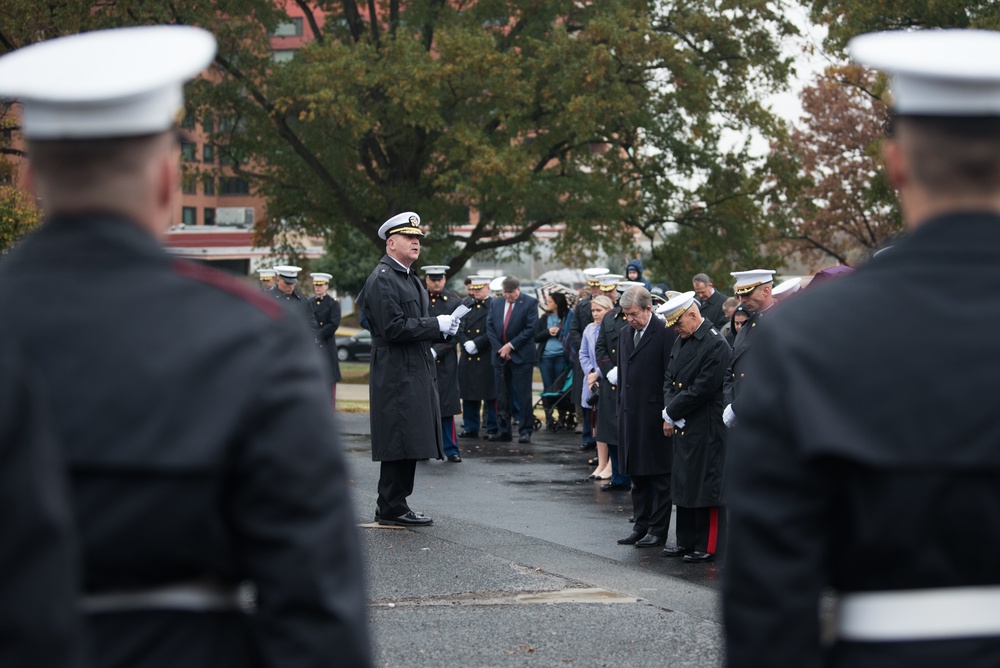 USMC wreath laying in honor of the 243rd Marine Corps Birthday