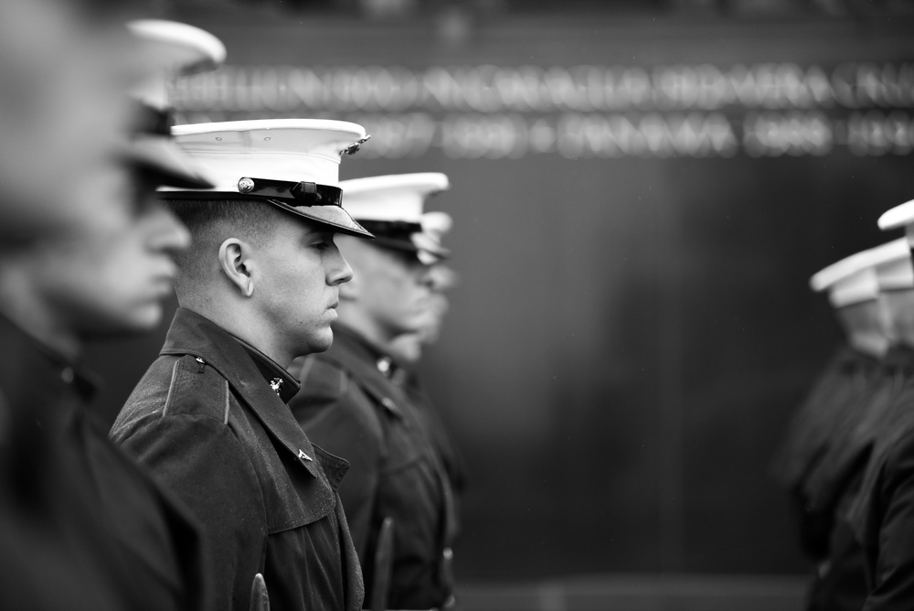 USMC wreath laying in honor of the 243rd Marine Corps Birthday