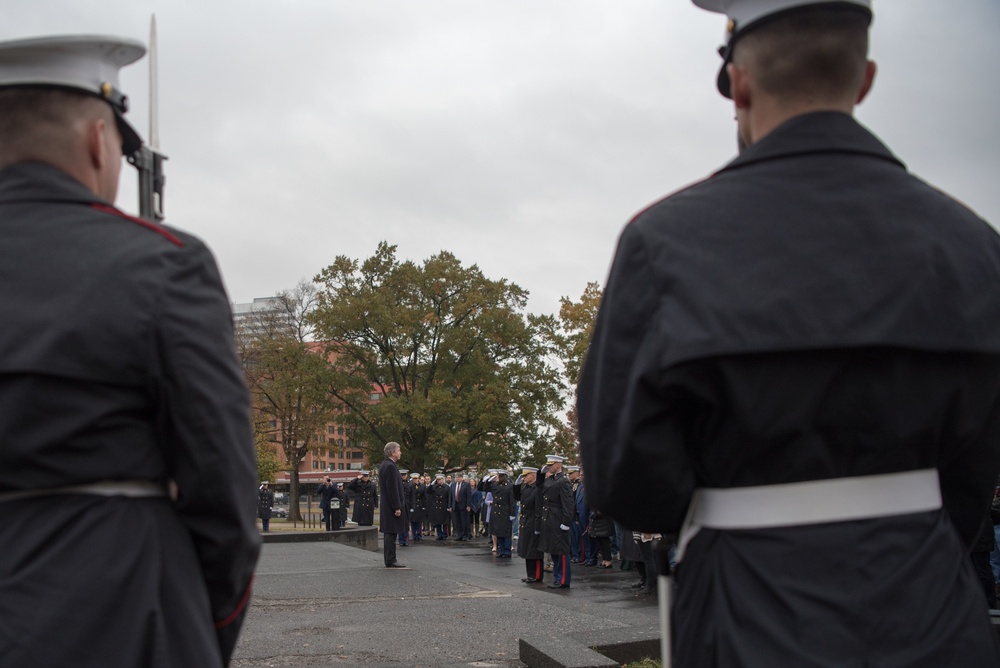 USMC wreath laying in honor of the 243rd Marine Corps Birthday