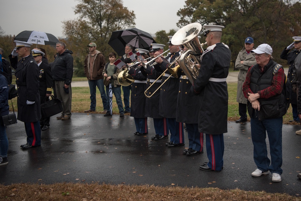 USMC wreath laying in honor of the 243rd Marine Corps Birthday