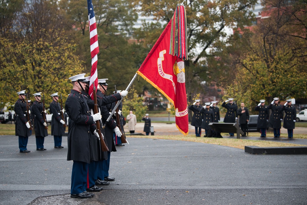 USMC wreath laying in honor of the 243rd Marine Corps Birthday