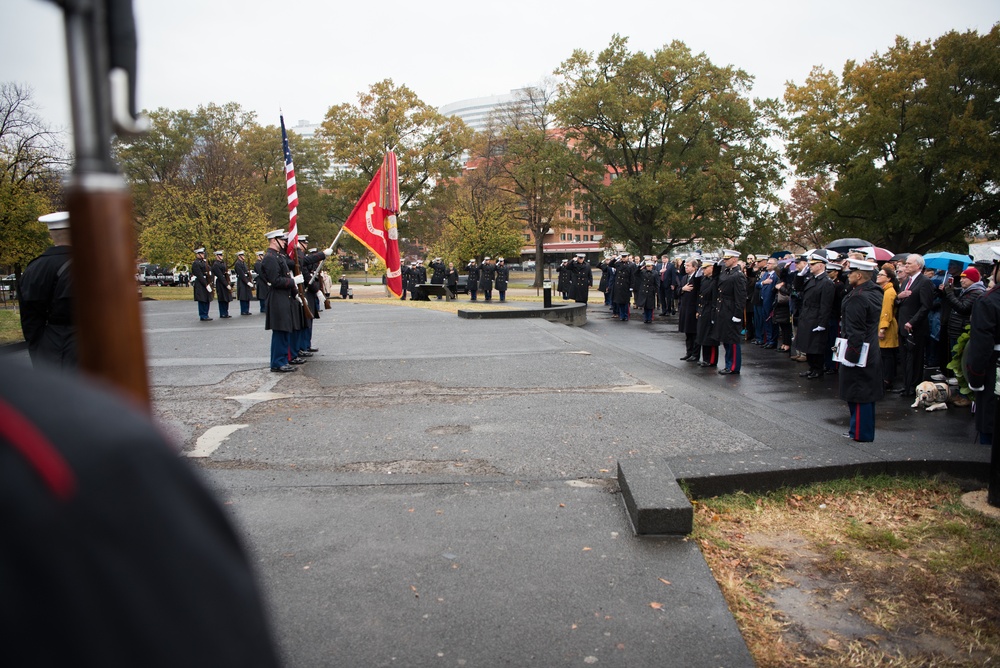 USMC wreath laying in honor of the 243rd Marine Corps Birthday