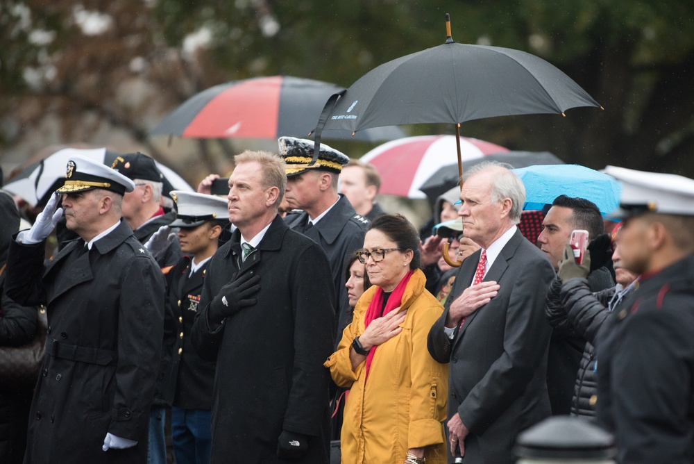 USMC wreath laying in honor of the 243rd Marine Corps Birthday