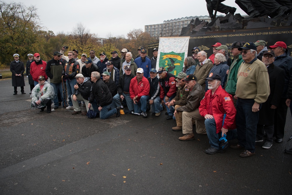 USMC wreath laying in honor of the 243rd Marine Corps Birthday