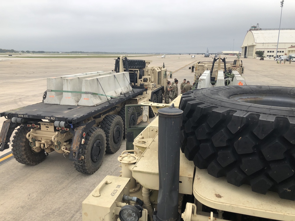 Army Trucks prepare for Movement