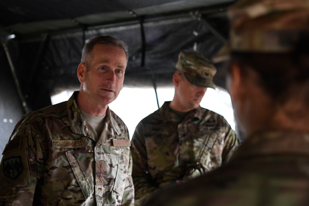 General O' Shaughnessy visits Camp Donna