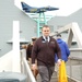 Crossing the gangway to the USS Wisconsin (BB 64) for a re-enlistment