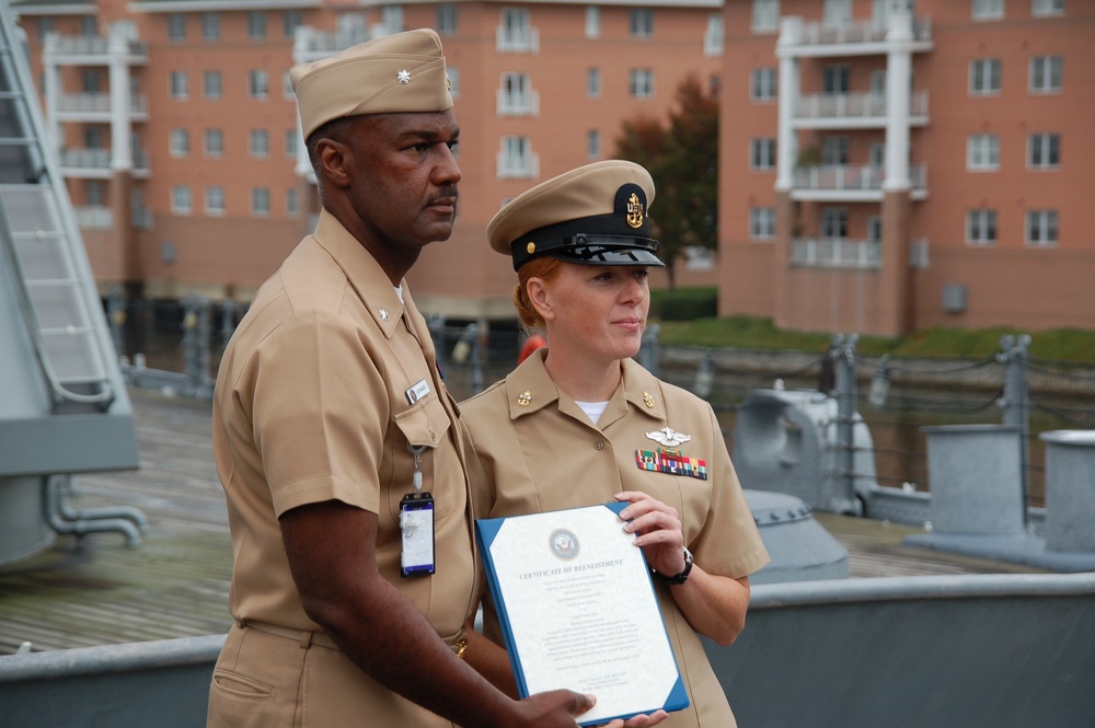 US Marine Corps Forces Command Re-enlistment ceremony