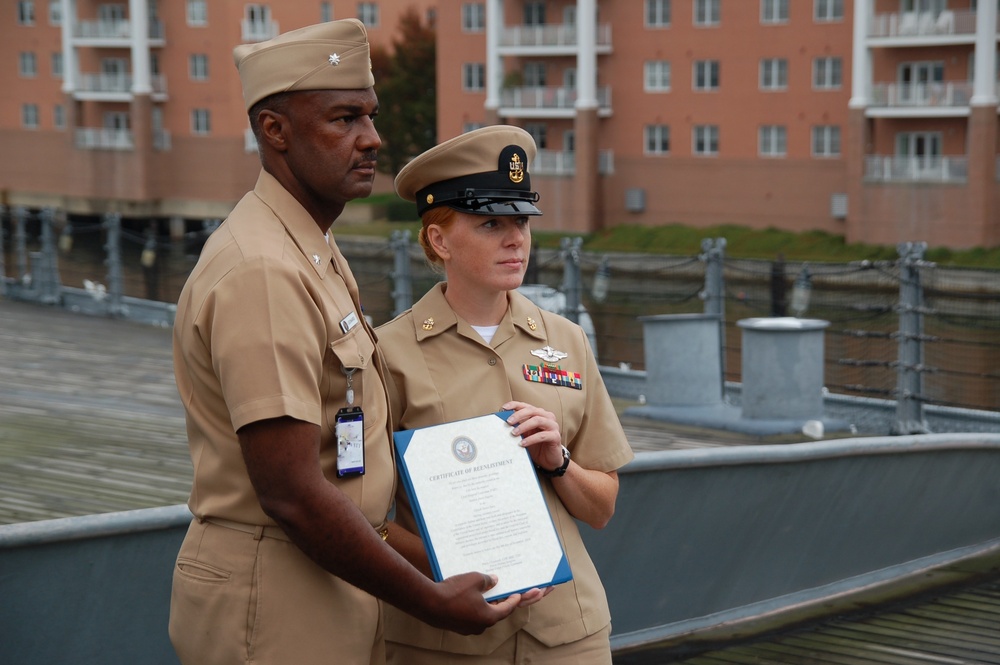 Naval Museum hosts a re-enlistment ceremony