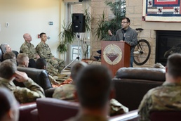 Gerardo Medrano speaks to Soldiers