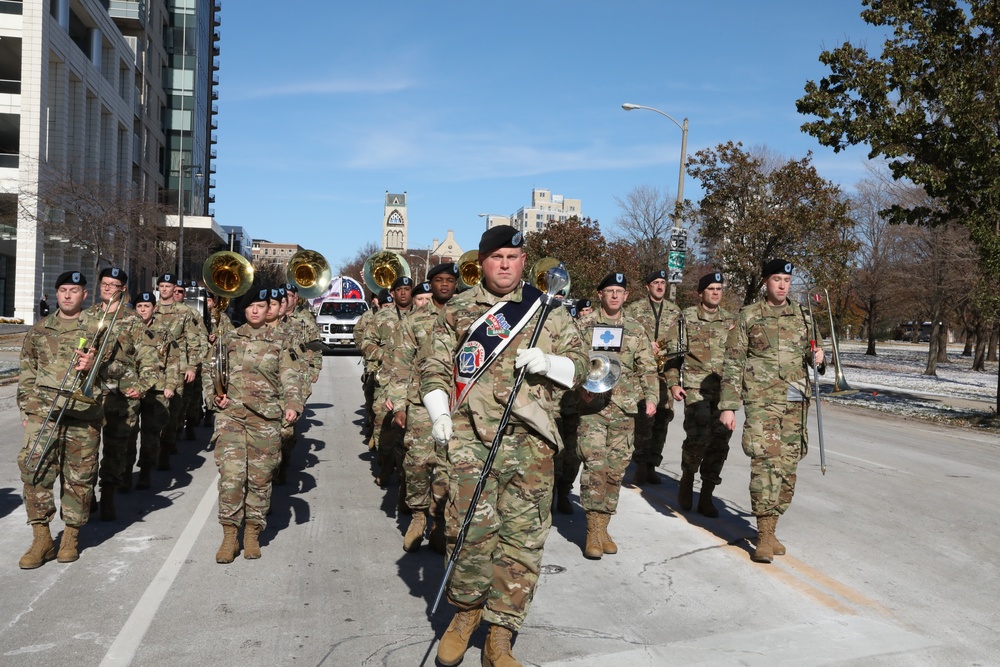 484th Army Band Soldiers perform in Veterans Day Parade