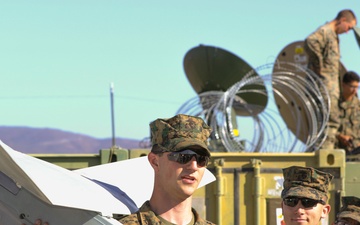 Marines interact with Young Men and Women from the Customs and Border Protection Explorer Program
