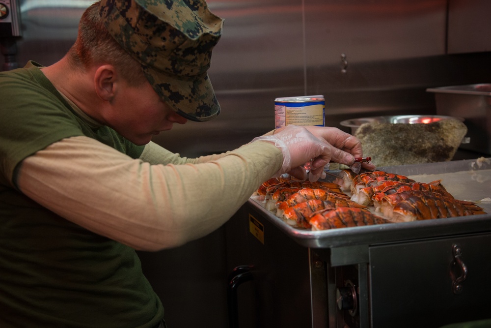 2nd MLG-Forward Marines Prepare Marine Corps Birthday Celebration Lunch