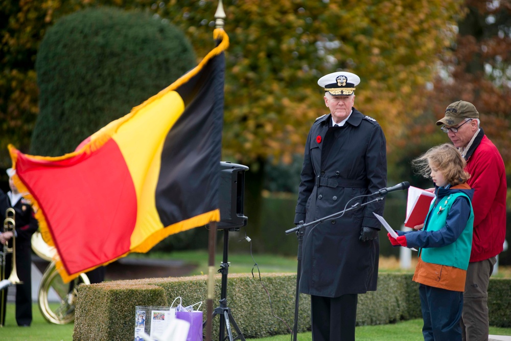 Adm. Foggo commemorates Armistice Day in Belgium