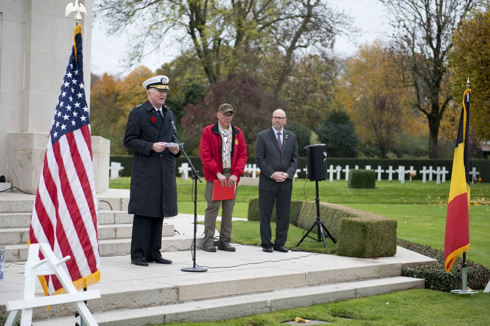 Adm. Foggo commemorates Armistice Day in Belgium