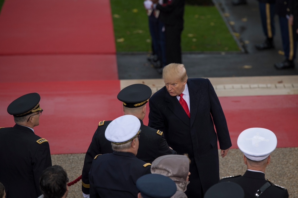 President Donald J. Trump visits Suresnes American Cemetery to honor the centennial of Armistice Day, Paris, France, Nov. 11, 2018
