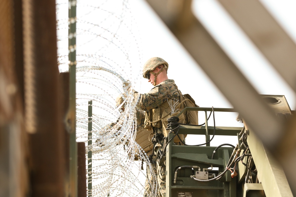 Marines Fortify Southwest Border Fencing
