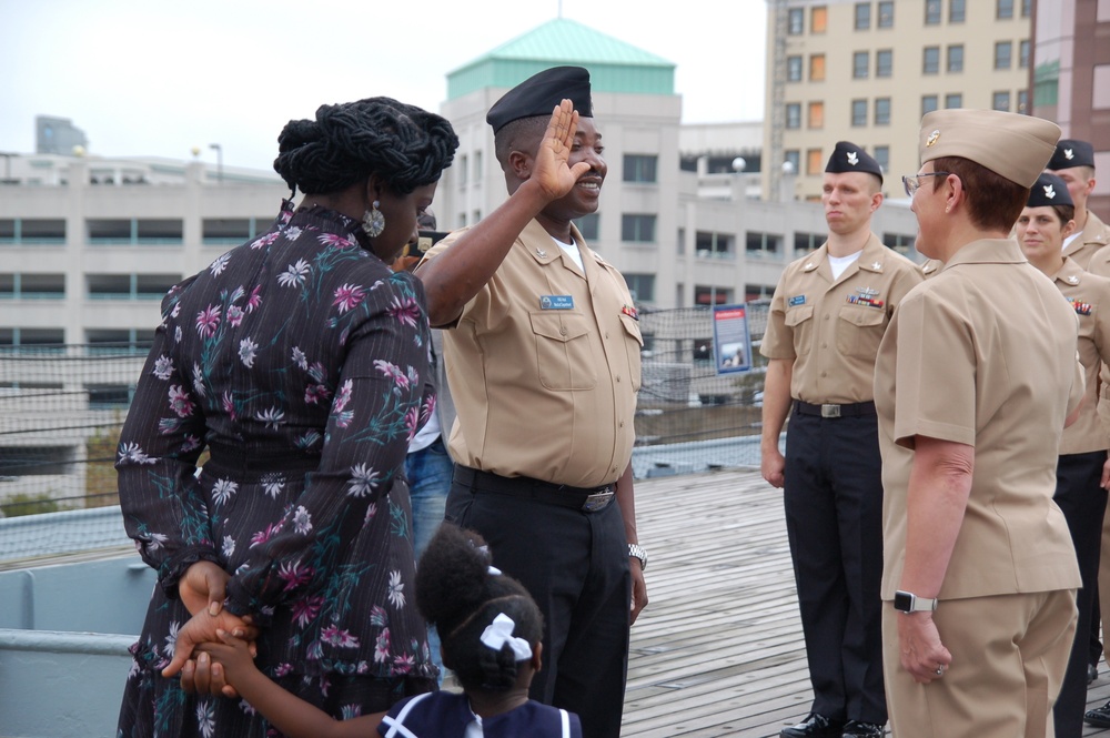 Naval Museum hosts a re-enlistment ceremony