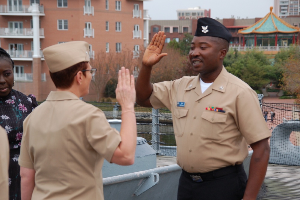 Naval Museum hosts a re-enlistment ceremony