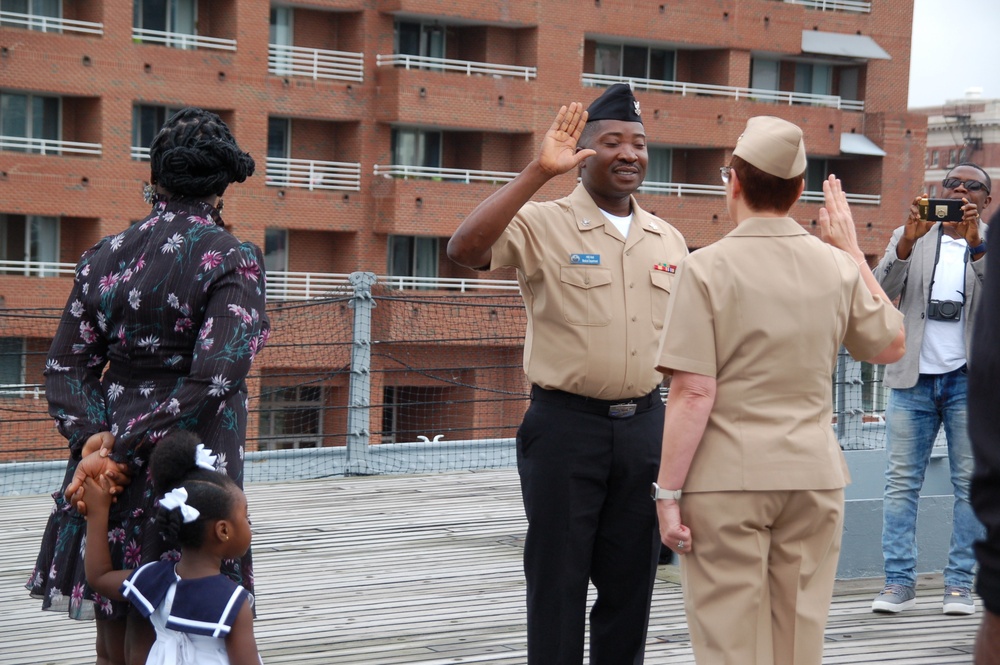 Naval Museum hosts a re-enlistment ceremony