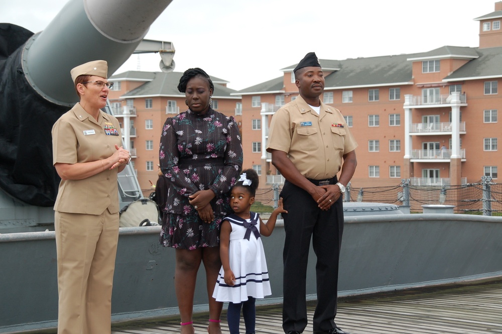 Naval Museum hosts a re-enlistment ceremony