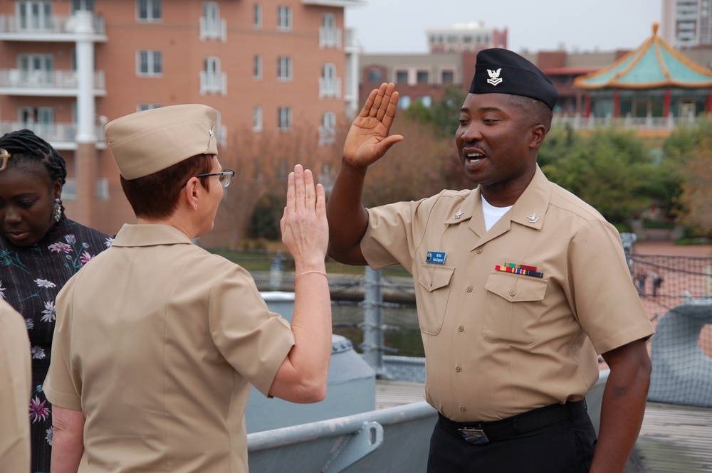 Naval Museum hosts a re-enlistment ceremony