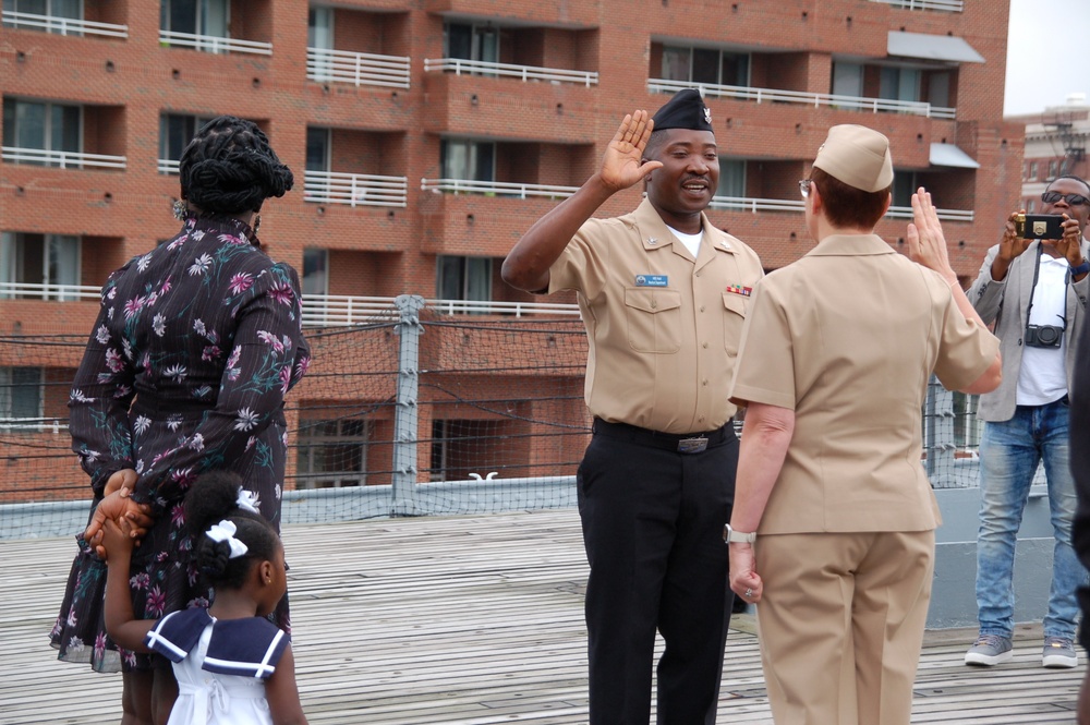 Naval Museum hosts a re-enlistment ceremony