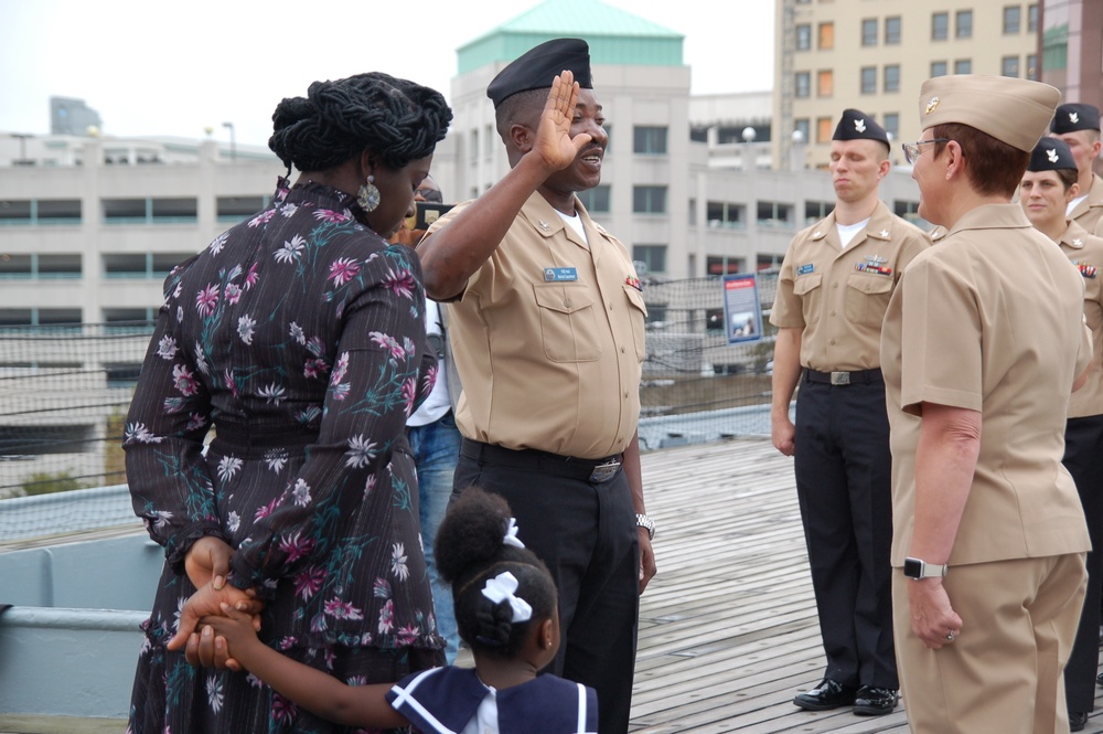 Naval Museum hosts a re-enlistment ceremony