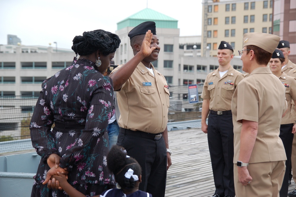 Naval Museum hosts a re-enlistment ceremony